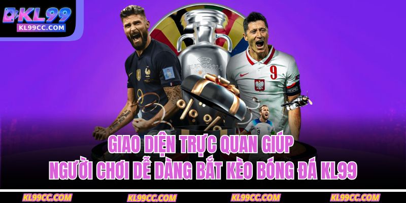 Giao diện trực quan giúp người chơi dễ dàng bắt kèo bóng đá KL99